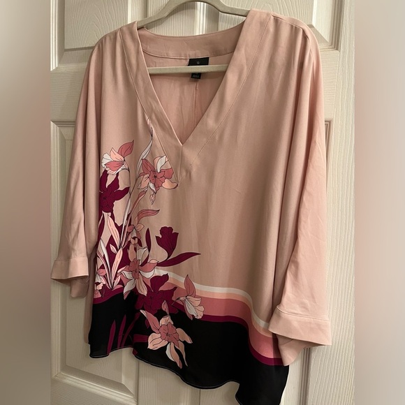 WORTHINGTON~PINK FLORAL BLOUSE~XL - Picture 5 of 7